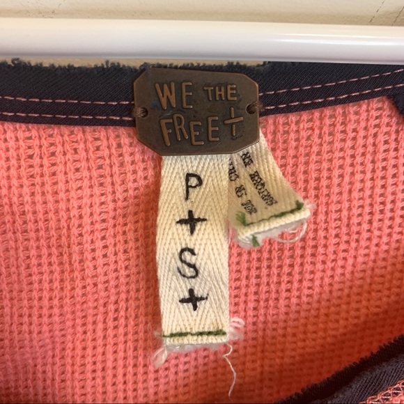 We The Free Chunky Diagonal Stripe Top Orange Grey - Picture 6 of 14